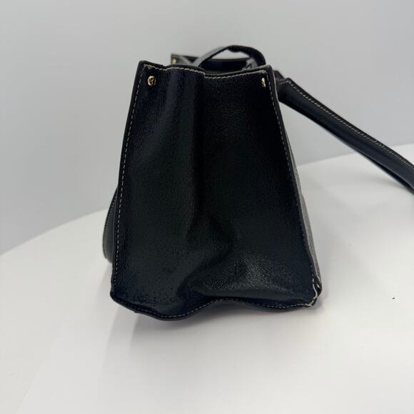 Vintage Kate Spade Black Shoulder Bag Purse Gold Hardware Striped Interior - Picture 7 of 16